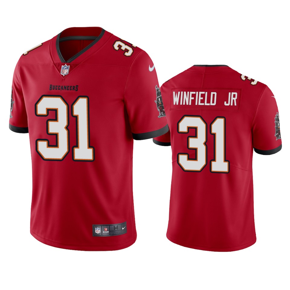 Men Nike Tampa Bay Buccaneers 31 Antoine Winfield Jr. Red 2020 NFL Draft Vapor Limited Jersey